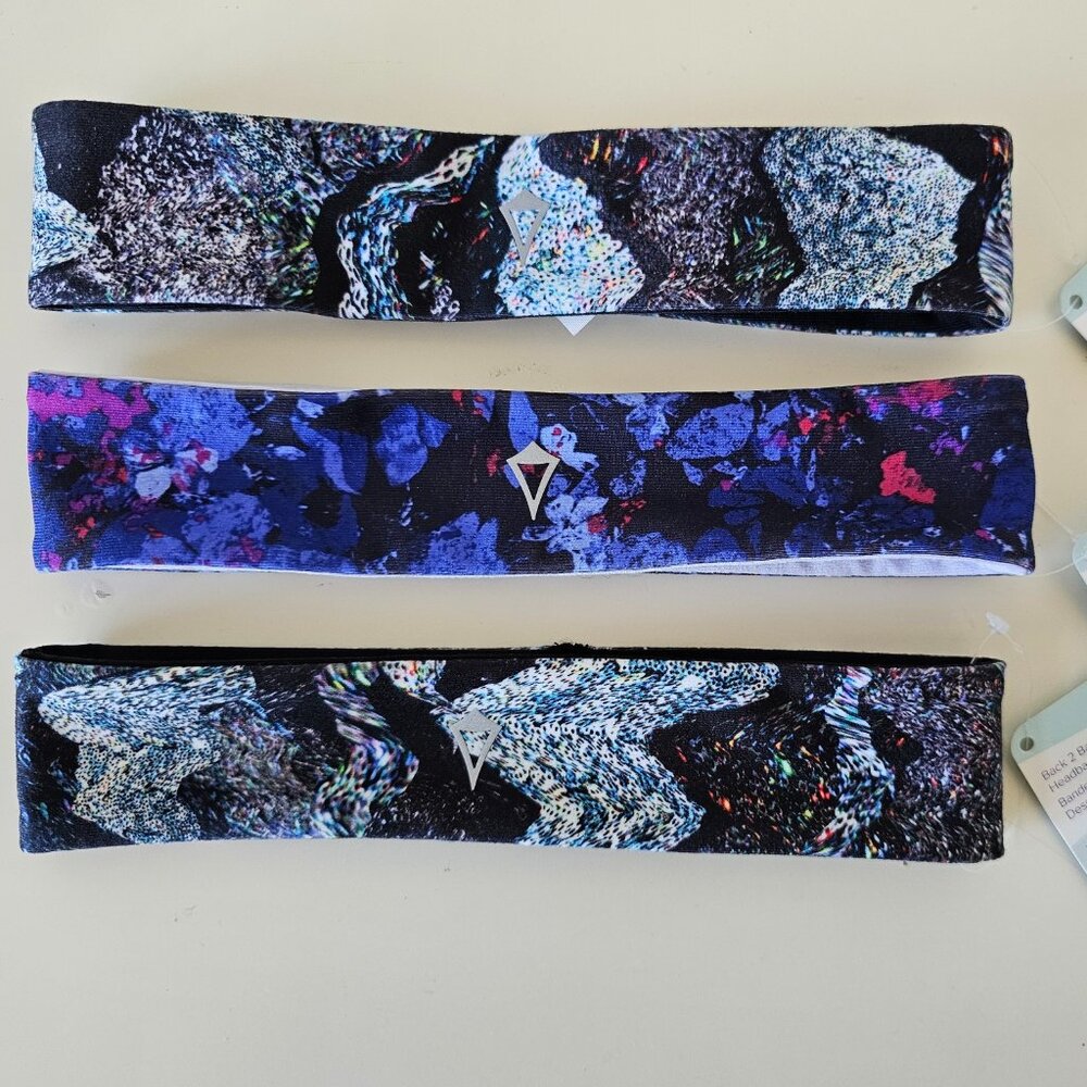 3 x NWT IVIVVA by LULULEMON Multi Color Back 2 Back Reversible Headband OS